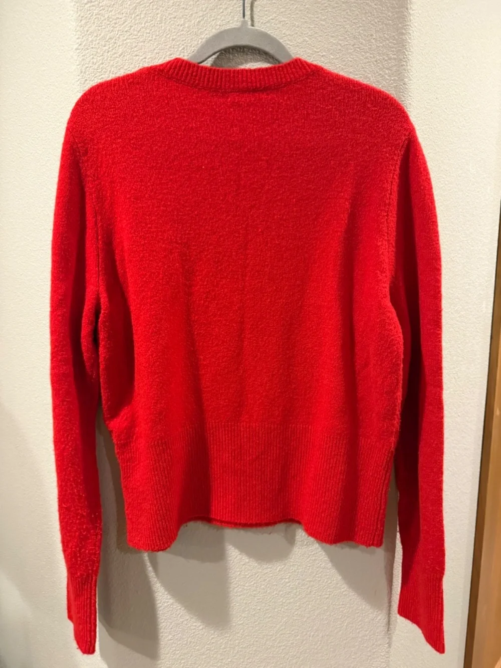 J Crew Crewneck Red sweater with shoulder buttons Size XL